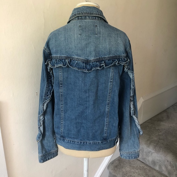 SOLD Who What Wear Ruffle Denim Jacket EUC - Picture 7 of 10